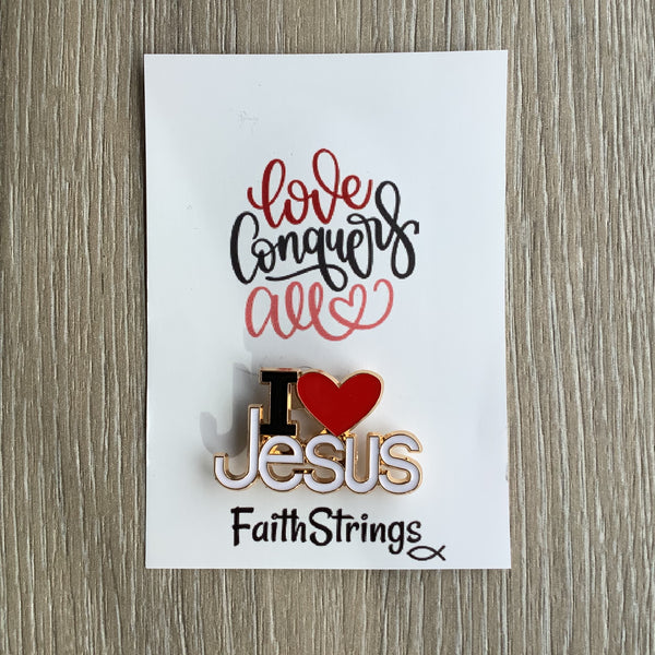 Brooch - I ❤️ Jesus - Christian Gift