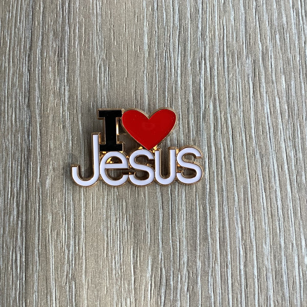 Brooch - I ❤️ Jesus - Christian Gift