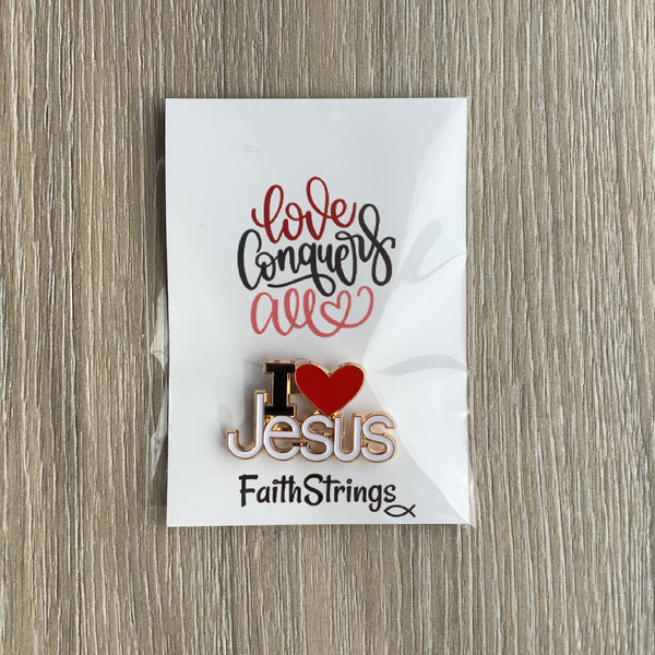Brooch - I ❤️ Jesus - Christian Gift