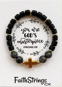 B24 - Male stretch with gold cross - God's Masterpiece