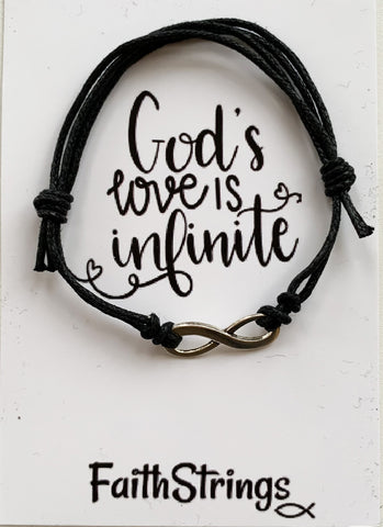 Christian Slip Knot Bracelet Gods Love is Infinite Male - Wholesale