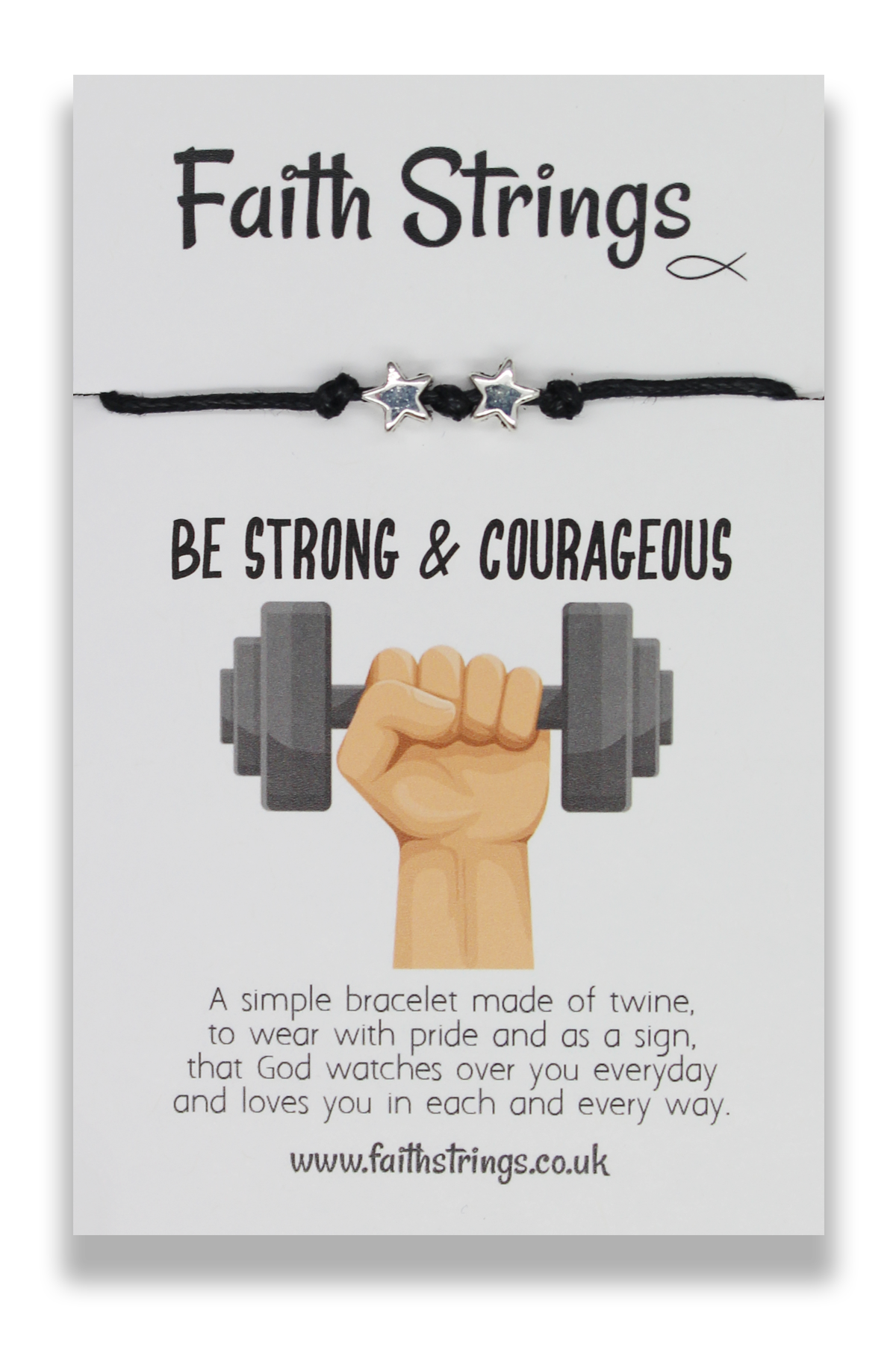Faithstrings Christian Gift bracelet Be Strong Faith String Wish