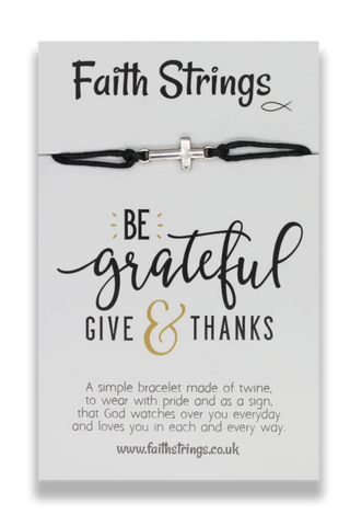Faithstrings Christian Gift Bracelet Be Grateful and give thanks Faith String WIsh