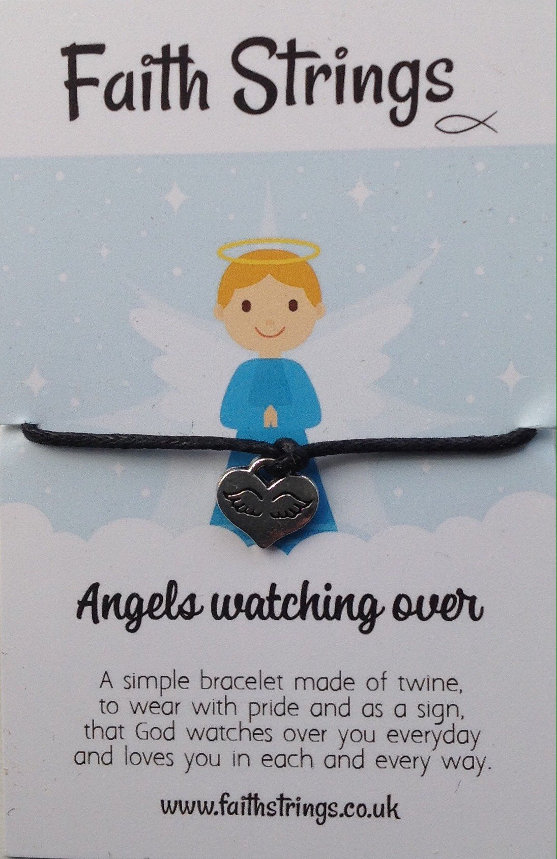 Faithstrings Christian Gift Bracelet - Angel  - Faith String WIsh