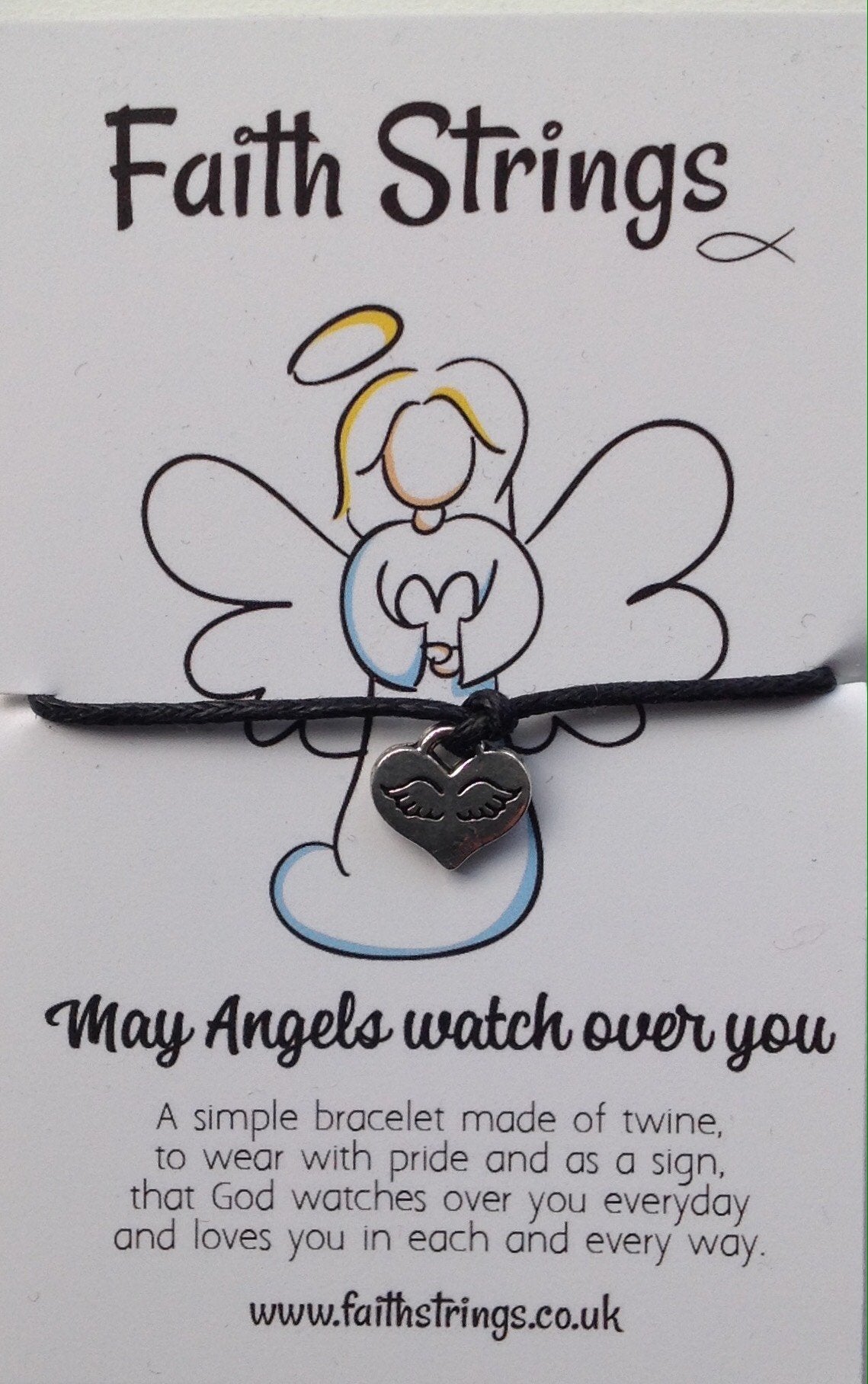 Faithstrinmgs Christian Gift Cord Bracelet May Angels Watch Over You Faith String Gift