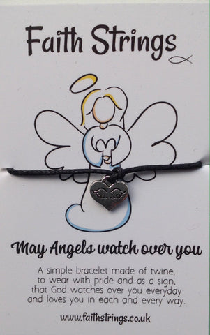 Faithstrinmgs Christian Gift Cord Bracelet May Angels Watch Over You Faith String Gift