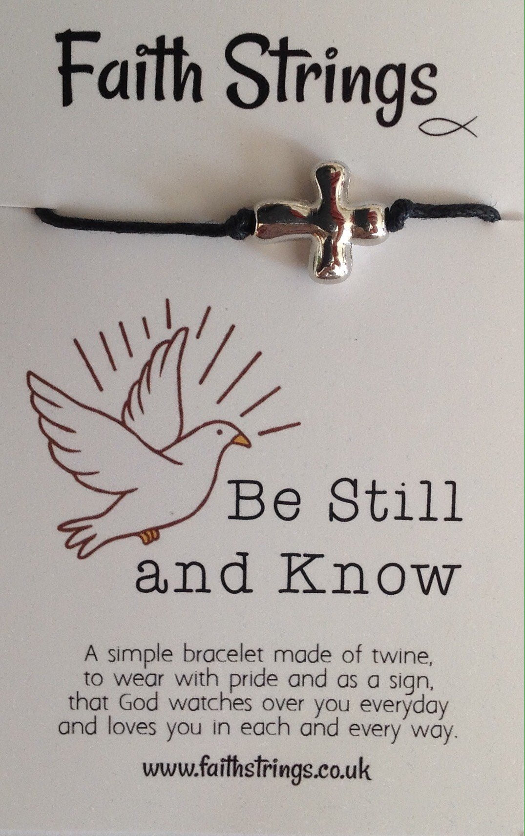 Faithstrings Christian Gift Bracelet Be Still and know Faith String Wish