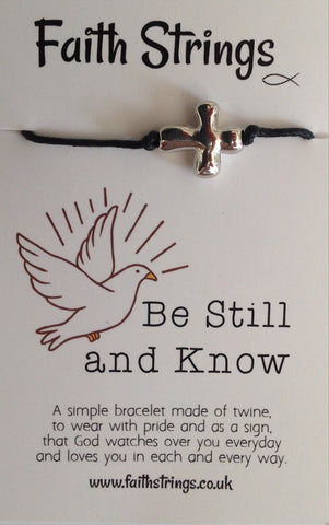 Faithstrings Christian Gift Bracelet Be Still and know Faith String Wish