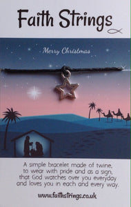 Faithstrings Christian Gift Cord Bracelet Christmas Star Stable Faith String Wish