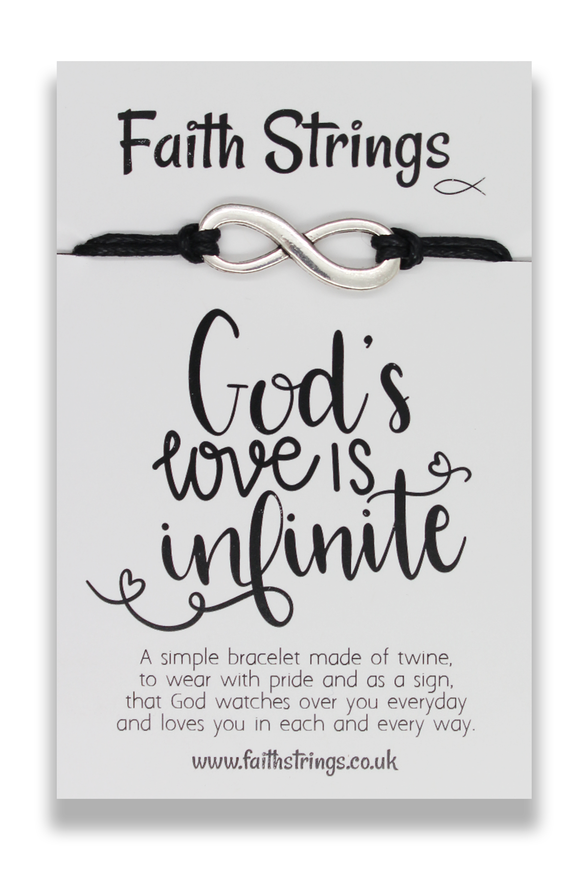 Faithstrings Christian Gift Cord Bracelet Infinity Charm God's Love Is Infinite Faith String Wish