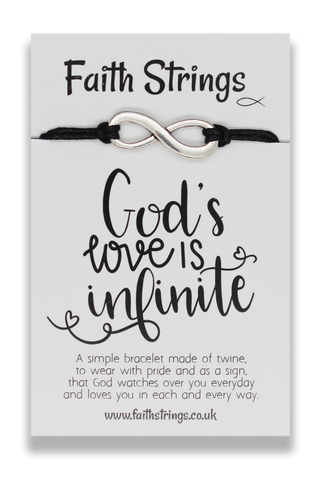 Faithstrings Christian Gift Cord Bracelet Infinity Charm God's Love Is Infinite Faith String Wish