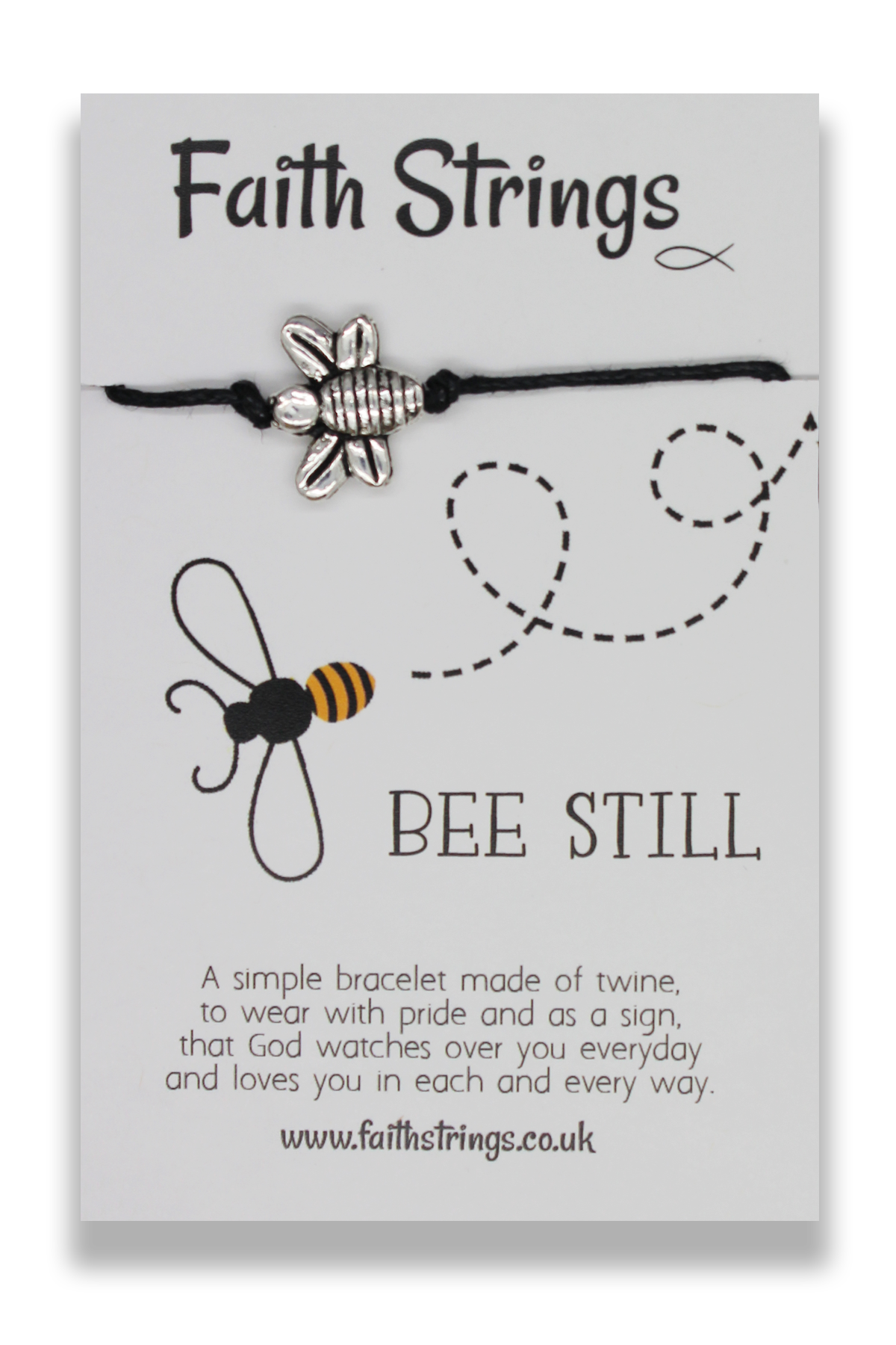 Faithstrings Christian Gift Bracelet Bee Still Faith String Wish