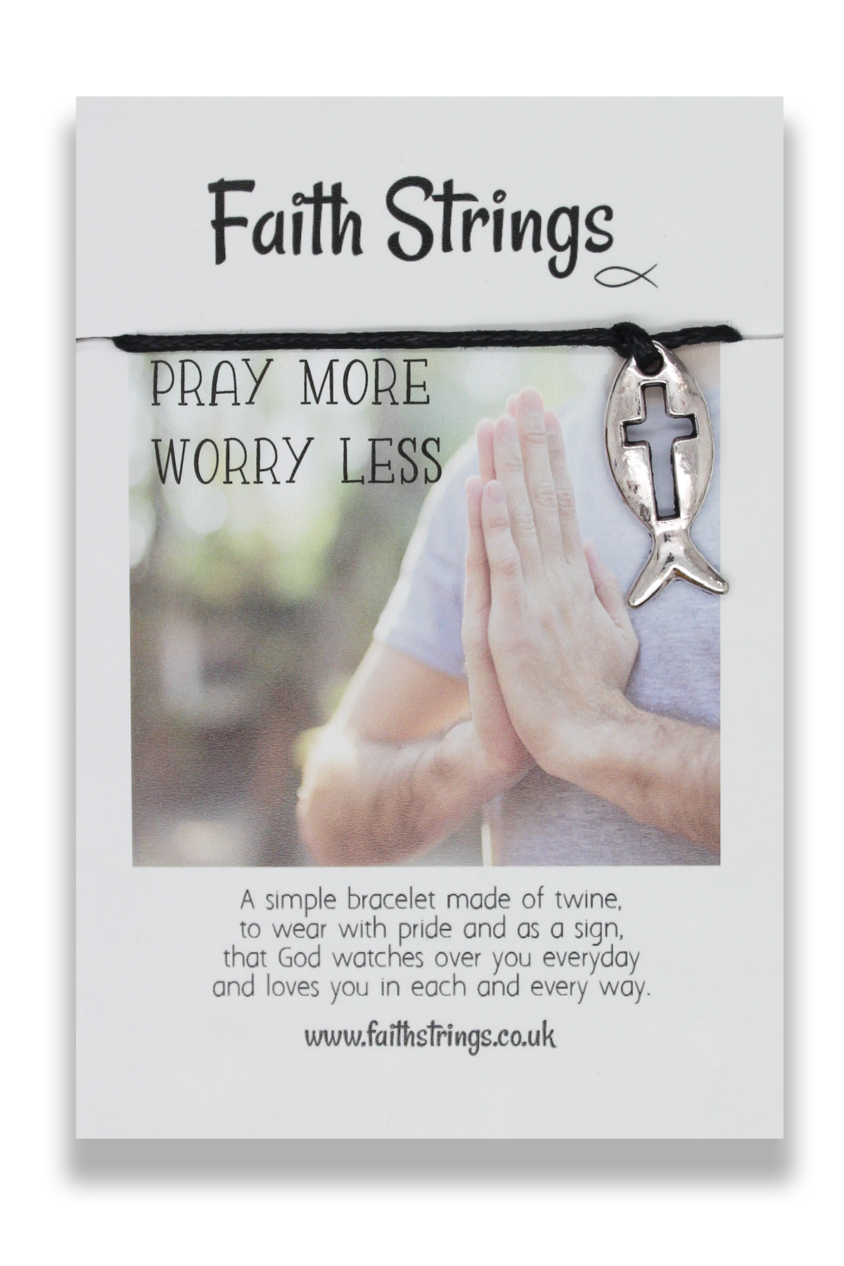 Faithstrings Christian Gift Cord Bracelet Pray Fish Faith String Wish