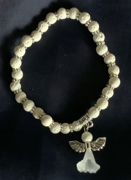 Christian Gift Box White Angel Faithstrings Keyring Bracelet