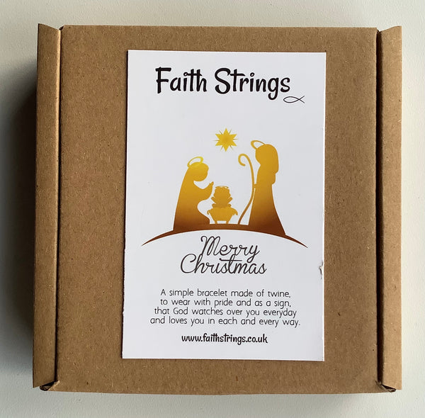 Christian Gift Box Set Merry Christmas Keyring Icthus Fish Star Stable Faithstrings