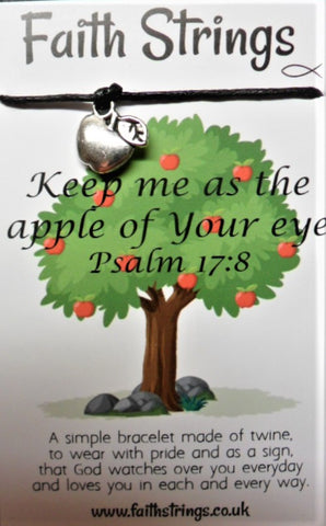 Faithstrings Christian Gift Bracelet Apple of Your Eye Faith String Wish