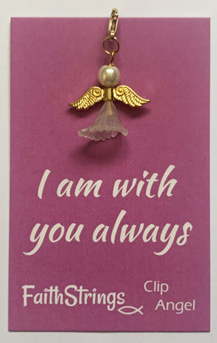 Clip Angel - Christian Gift Postable - I am with you always - FaithStrings Charm