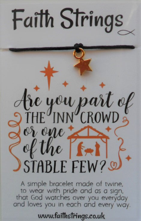 Faithstrings Christian Gift Cord Bracelet Christmas Stable Star Faith String Wish