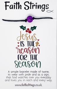 Faithstrings Christian Gift Cord Bracelet Jesus Bead Christmas Faith String Wish