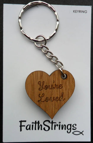 You're Loved Wooden Keyring - Wholesale