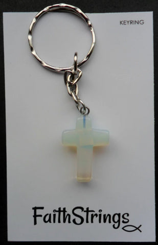 Keyring - Quartz Cross - Christian Gift Faithstrings