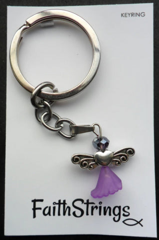 Angel Purple Keyring - Wholesale