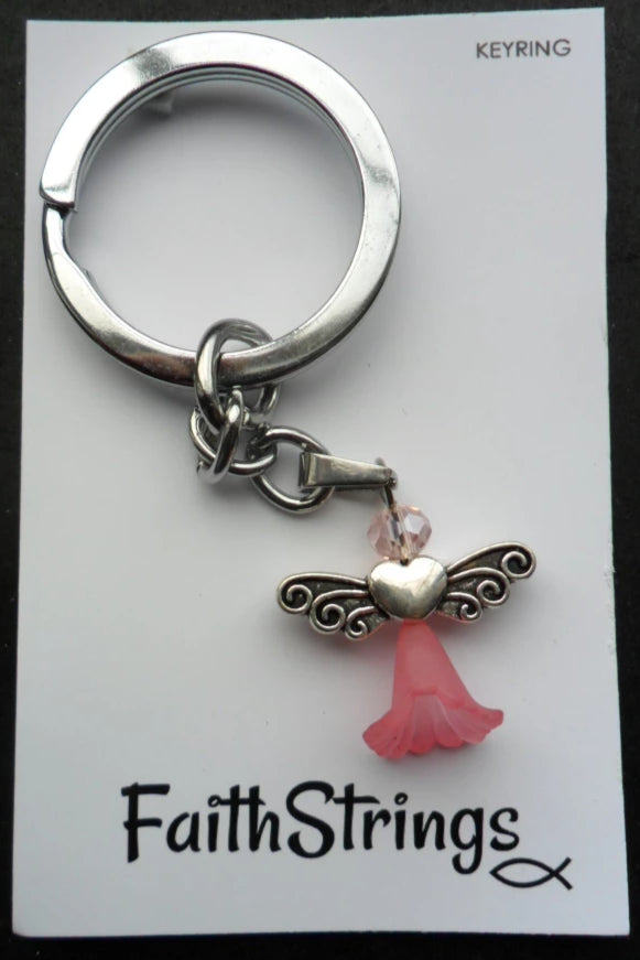 Keyring - Angel Pink - Christian Gift Faithstrings