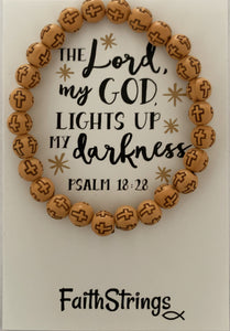 Light Up My Darkness Christian Wood Acrylic Bead Bracelet