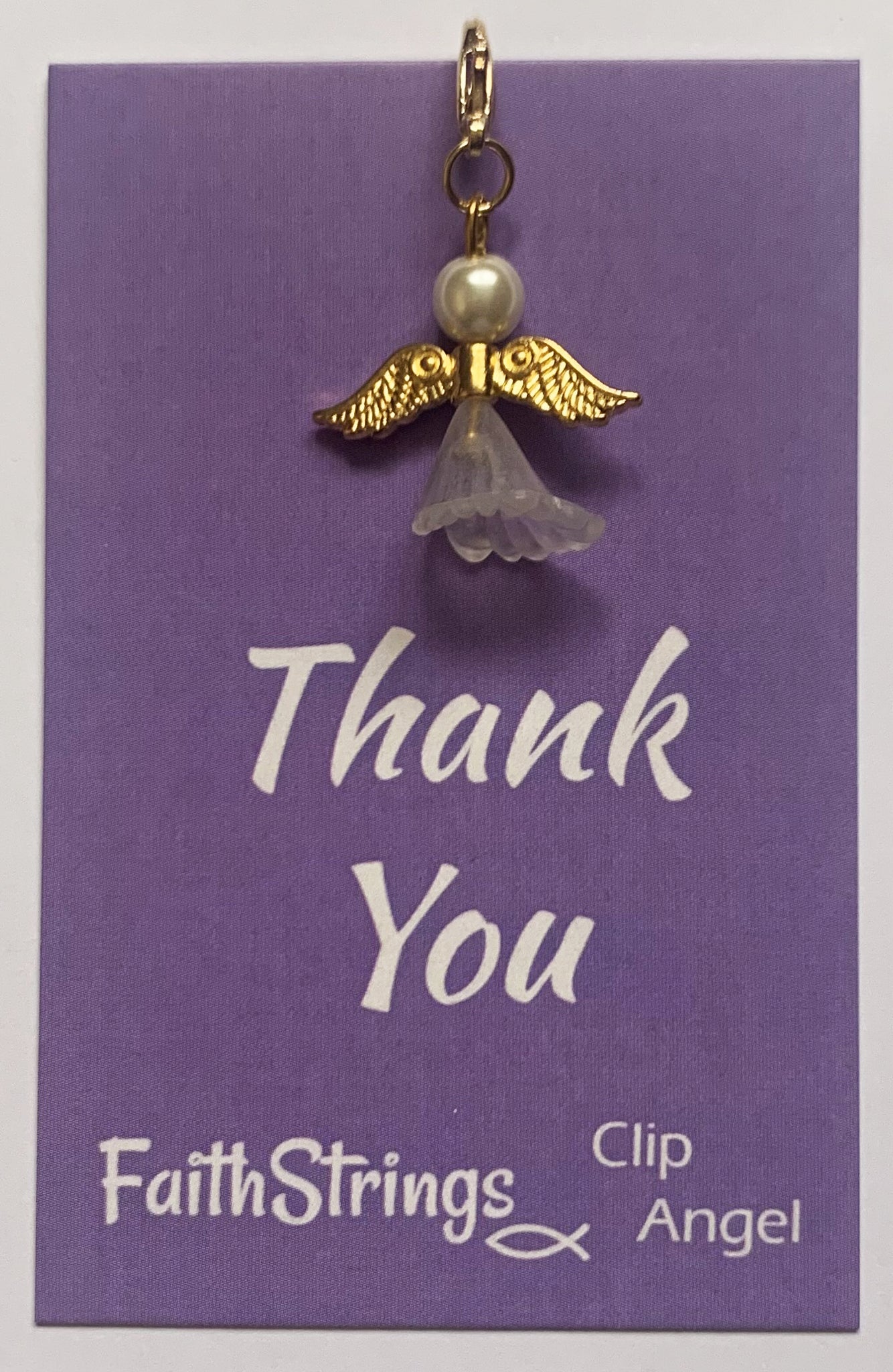 Clip Angel - Christian Gift Postable - Thank You - FaithStrings Charm