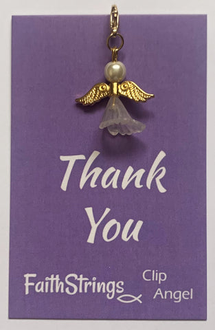 Clip Angel - Christian Gift Postable - Thank You - FaithStrings Charm